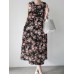 Flower Print Sleeveless Round Neck Print Dress